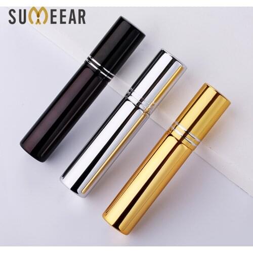 100Pieces/Lot 10ML Refillable Perfume Bottle Portable UV Glass With Aluminum Atomizer Spray Bottles Sample Empty Containers