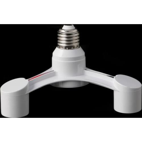 3 In 1 E27 To 3E27 Base Socket Splitter LED Light Lamp Bulb Adapter Holder White
