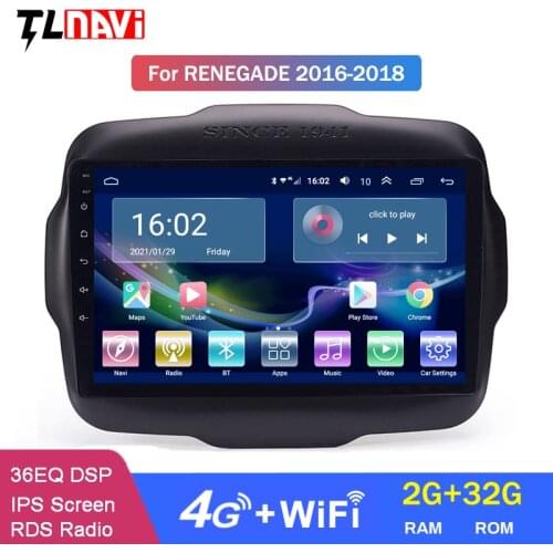 4G Lte 2G RAM 9 Inch Android 10 Full Touch Car Multimedia System For JEEP Renegade 2016-2018 GPS Radio Navigation