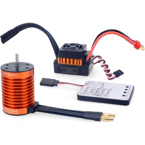 1:10 RC Car Part Waterproof F540 3300KV 4370KV Brushless Motor W/60A ESC Program Card For 1/10 1/12 RC Truck Buggy Off road Car