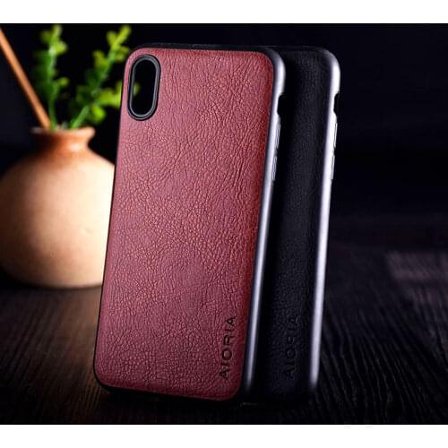 Case for iphone xr x xs max funda luxury Vintage Leather skin with silicone capa for iphone xr x xs max case phone cover coque
