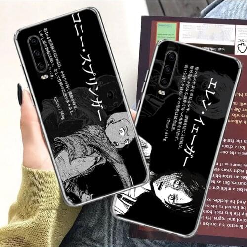 Attack On Titan Anime Phone Case For Huawei Mate 30 20 10 P40 P30 P20 P10 Pro Lite P Smart Z Plus 2019 2018 Cover Coque