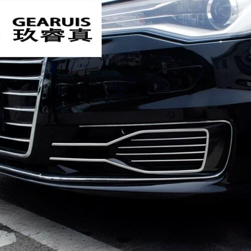 Car Front fog lamp Light decoration trim cover Stainless steel stickers accessory suitable for Audi A6 C7 2016-2017 Car Styling
