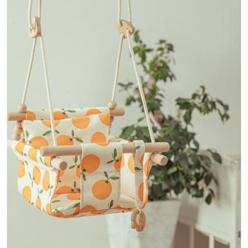 Baby Canvas Swing Chair Wood Toy Swing Sets And Swing Accessories Outside Lndoor Small Basket Safe And Sturdy Childrens Toys