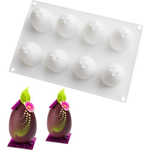 Egg Shape Cake Mold 8-cavity Silicone Cookie Mold Non-stick DIY Pastry Mould