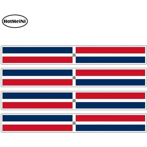 HotMeiNi 13cm x 1.7cm 4pcs Car Stripe Motorcycle Racing Flag Sticker Window Decal Bike Moto Dominican Republic Car Stickers
