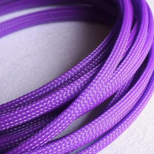 Cable Sleeves 3/4/6/8/10/12/16/18/20/25/30mm purple PET 3 Wire dense Snakeskin wire mesh nylon spiral wrapping cable sets