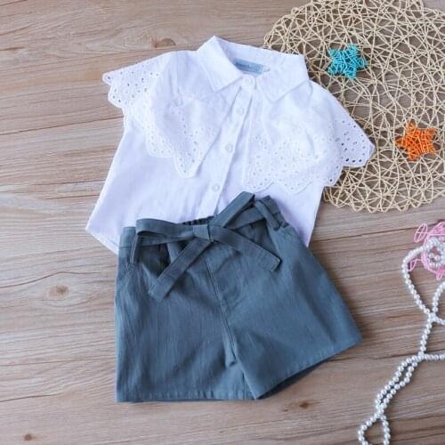 Girls Clothes Sets 2019 Fashion Summer New Mesh Butterfly T-Shirt +Shorts Baby Girls KidS Clothing Set