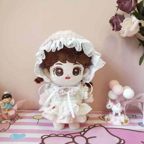 20cm Baby Doll Plush Dolls Clothes Lovely Princess Dress Toy Dolls Accessories for Korea Idol Dolls Girl set