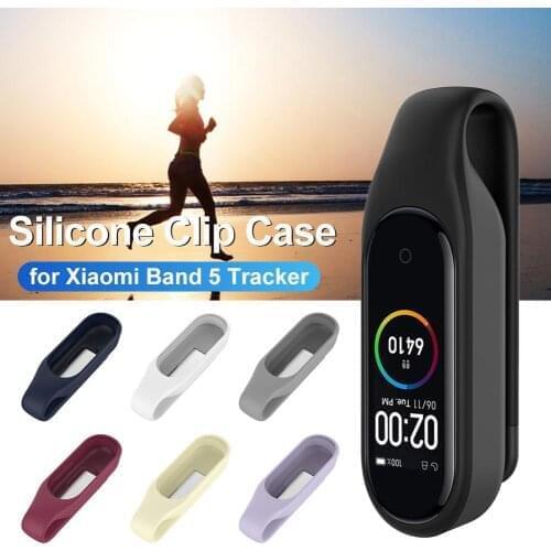 Hot!Watch Band Protective Case Anti-lost Soft Protective Cover Shell Silicone Metal Clip Buckle Holder For Xiaomi Band 5 Tracker