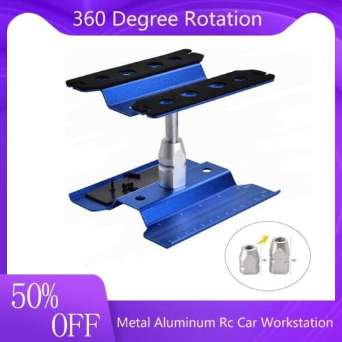 Metal Aluminum Rc Car Workstation Work Stand Repair 360 Degree Rotation for 1/8 1/10 1/12 Scale Model Titanium New