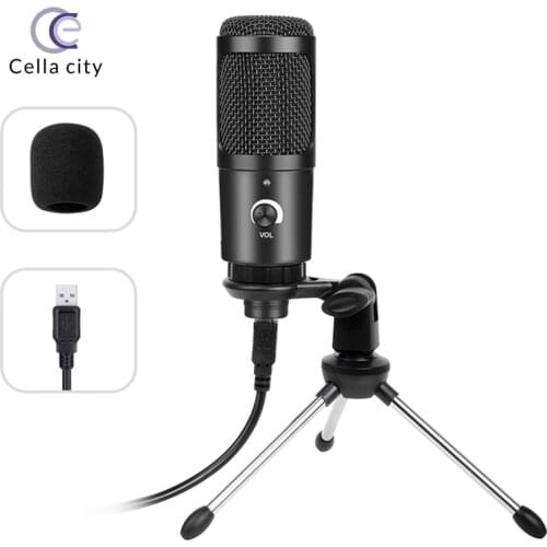 Cella New M1 PRO USB Condenser Microphone 192kHz/16-Bit for PC Computer Laptop Voice Podcasting Youtobe Mic Stand