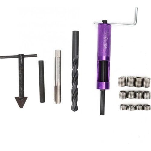 Thread Repair Kit 1/2in-13 UNC with 12Pcs Threaded Insert Hand Tool for Mechanical Maintenance stainless