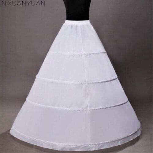 NIXUANYUAN 2021 Wholesale Hot Sale 4 Hoops Bridal Petticoats White Cheap Wedding Ball Gowns Petticoat Crinoline