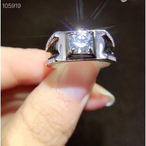 Crackling moissanite gem ring for men gift fine jewelry flashing gem ring engagement wedding ring birthday gift silver exquisite