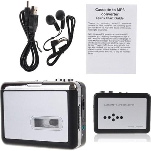Portable Tape To PC USB/TF Cassette-To-MP3 Converter Capture Music Player GK99