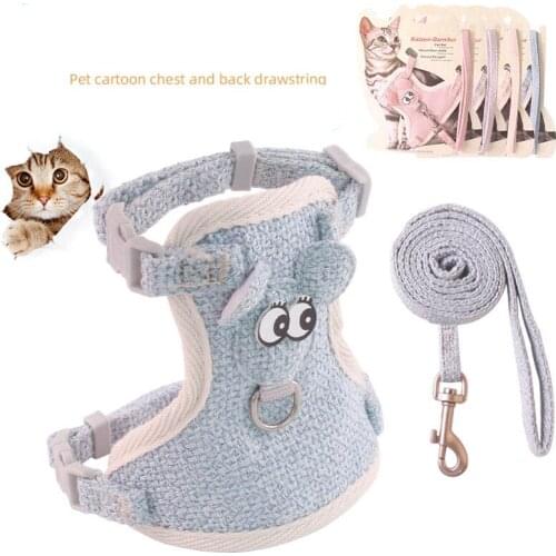 Pet Cat Traction Rope Harness Cat Chain Vest-style Dog Chest Harness Collar Cat Rope Pet Supplies Cat Supplies