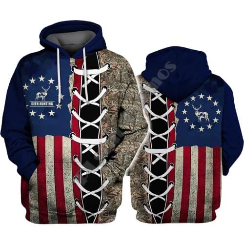Deer Hunting USA 3D Hoodies Printed Pullover Men For Women Funny Sweatshirts Sweater Animal Hoodies Drop Shipping 02