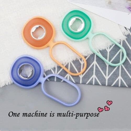 XYJ 4 In 1 Multifunctional Bottle Caps Opener Non-Slip Plastic Safety Kitchen Accessories Speed Lid Jar OpenerPortable Bar tool