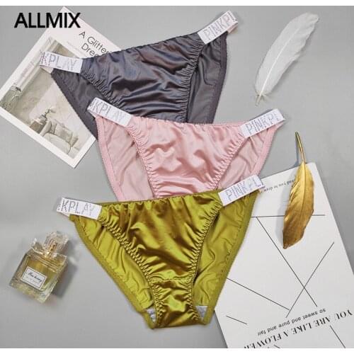 ALLMIX Sexy Womens PINK Letter Sports Panties with Rhinestones Belt Seamless Briefs Low Rise Underwear Underpants Lady Lingerie