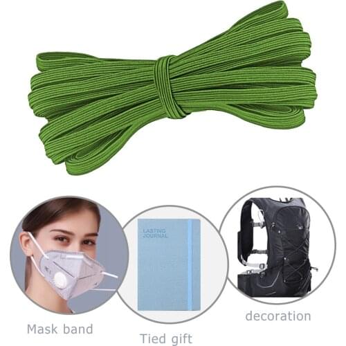 1 Roll 5 Yards 6mm Spool Elastic Band 10 Colors for DIY Masks Stretch Sewing Rope