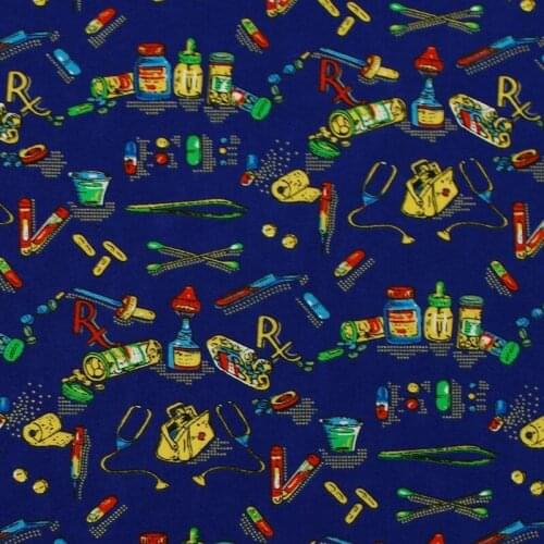 140cm*50cm Cotton Woven Fabric - Bag, bottle and sewing tools (147)