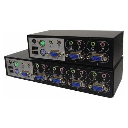 2/4 Ports Auto USB PS/2 Audio Combo KVM Switch with cables 2048 * 1536