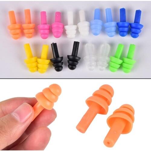 4PCS=2 Pairs Ear Protector Noise Reduction Protective Earmuffs For Sleeping Travel Silicone Waterproof Swimming Ear Plugs