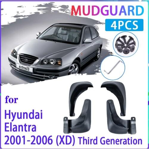 4 PCS Car Mud Flaps for Hyundai Elantra 2001~2006 XD 2002 2003 2004 2005 Mudguard Splash Guards Fender Mudflaps Auto Accessories