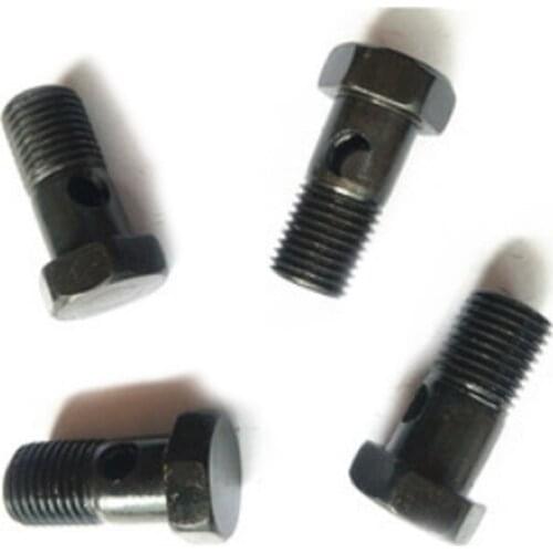 4pcs M12 M14 M16 Oil Return Pipe Hydraulic Hinge Bolt Screw Hole Hollow Hexagon Screws Bolts Thread Nail 8.8 Grade Black