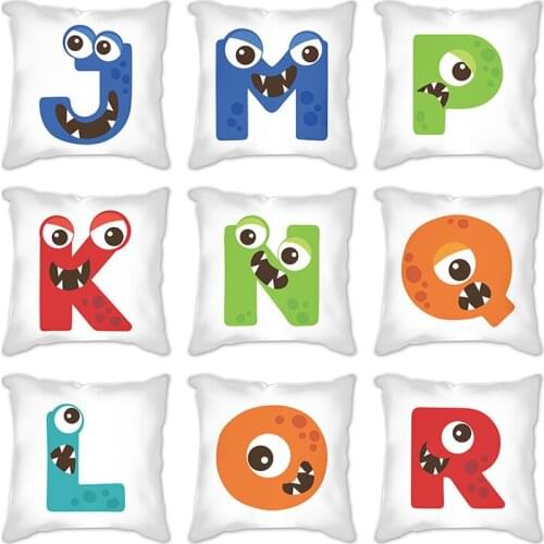 45x45cm White Pillowcase Decorative Sofa Cushion Case Bed Pillow Cover English letters Home Decor Car Cushion Cover Pillow Case