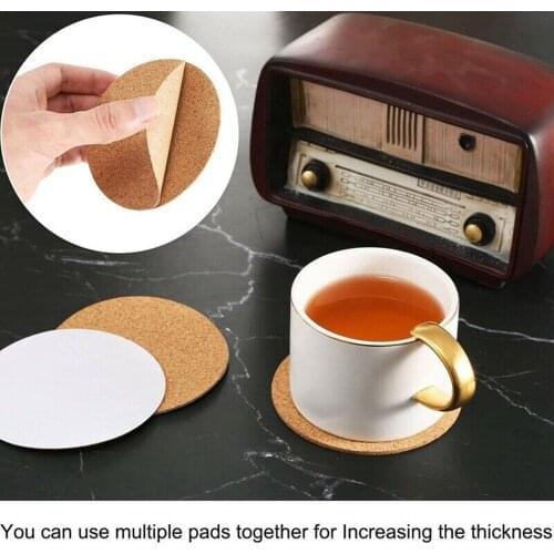 60Pcs Self-Adhesive Cork Coasters Cork Mats Cork Backing Sheets for Coasters DIY Bar Tools & Accessories Kitchen Tool