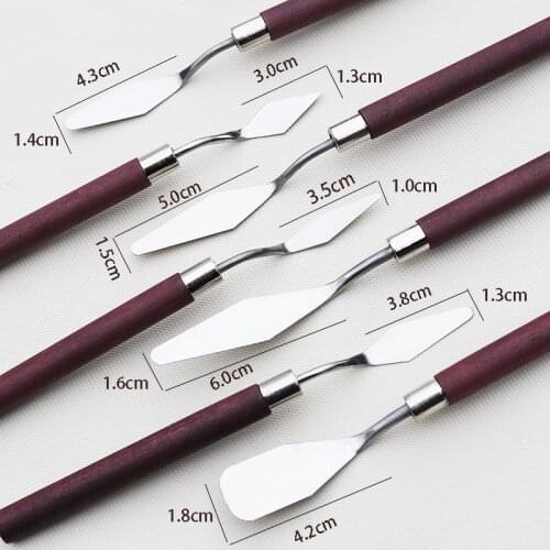7pcs/set Stainless Steel Oil Painting Knives Artist Crafts Spatula Palette Knife Oil Painting Mixing Knife Scraper Art Tools