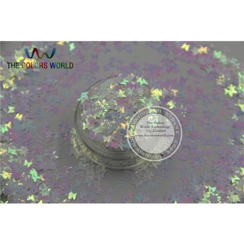 TCI21 Butterfly bowknot shapes Pearlescent Iridescent White Colors confetti glitter for nail Art or other DIY decoration