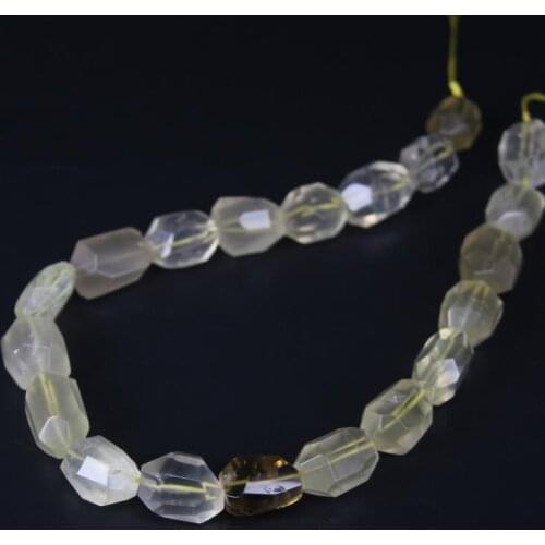 15.5"/strand Natural Lemon Quartz Faceted Nugget Loose Beads,Cut Citrines Crystal Gems Pendants Craft Necklace Jewelry Making