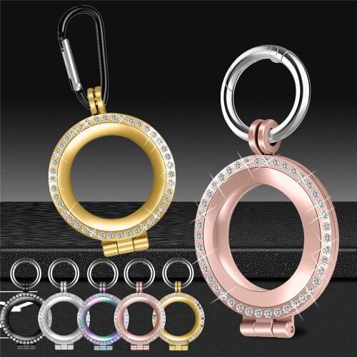 For AirTags Case Rhinestone Bling Frame Drop Protecting Shock-Absorbing Anti-Scratch Protector Cover Keychain For AirTag Cases