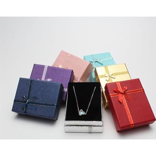 DoreenBeads 9*7*3cm Shiny Jewelry Box Necklaces Earrings Bracelets Boxes Gift Packing Wholesale Display Classic Bowknot 1 Piece