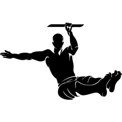 Gymnastics Wall Decal Pull Up Exercise Workout Sport Door Window Vinyl Sticker Gym Training Room Stadium C8013