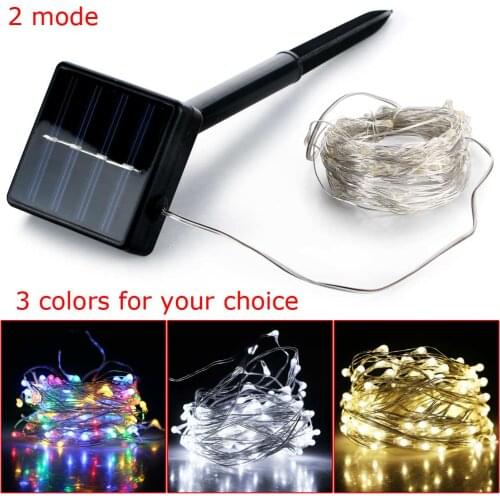 10m 100 LED Solar Power String Light Copper Wire lamp Christmas Holiday Garden Decoration Fairy Starry String Light Waterproof