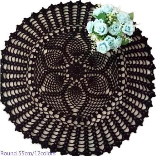HOT Round Handmade Lace cotton table place mat pot pad Cloth crochet Christmas placemat cup mug tea Napkin coaster doily kitchen