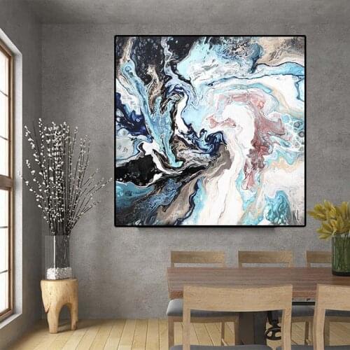 Colorful Abstract Oil Painting on Canvas Art Scandinavian Posters and Prints Wall Picture for Living Room Decor Cuadros Decor