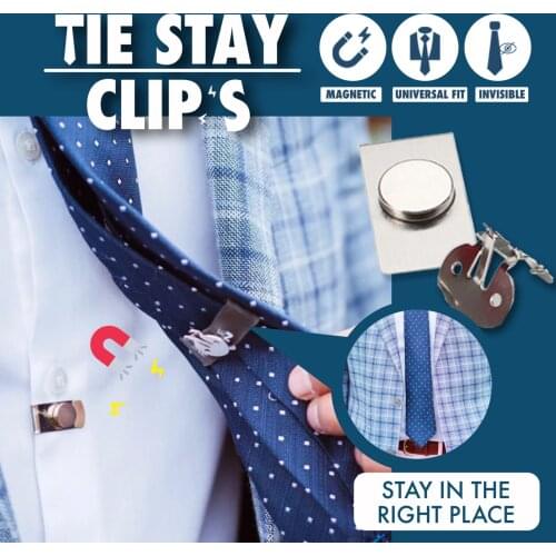 Magnetic Invisible Tie Clip Automatic Positioning And Fixing Buckle Antiwrinkle Stainless Steel Metal Shirt Tie Clips For Men