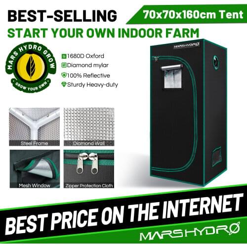 Marshydro 70x70x160cm Grow Tent 1680D Indoor Greenhuse Hydroponics Cultivated Plant 2'3'' x2'3'' x5'3'' Grow Box Room Big Tent