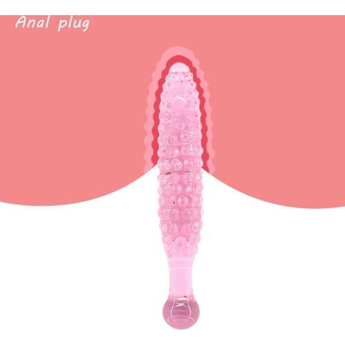 EXVOID G-Spot Massager AV Stick Adult Products Corn Butt Plug Glass Dildo Anal Beads Plug Vagina Stimulate Crystal Penis