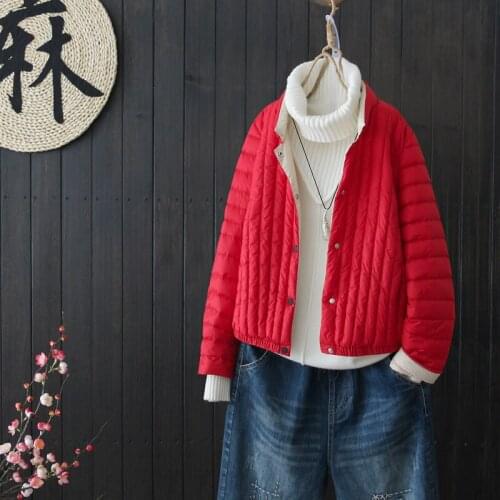 Trendy New Winter Women Ultra Light White Duck Down Short Jackets Casual Female Solid Color Loose Down Coat Snow Warm Outwear