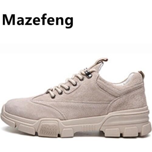 2021 New Men Boots Leather Waterproof Lace Up Military Boots Men Winter Ankle Lightweight Shoes for Men Winter Casual Non Slip