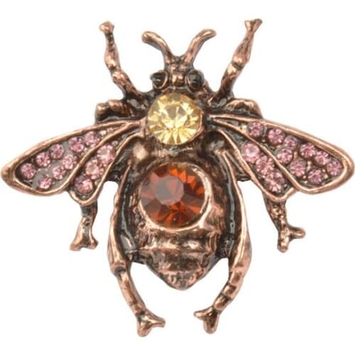 MZC 4 Color Insect Bee Brooch for Womens Rhinestone Insect Brooch Broches Pink Crystal Brosch Femininos Pins Girls Jewelry Gifts
