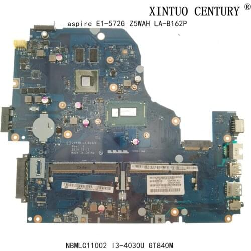 NBMLC11002 NB.MLC11.002 For Acer aspire E1-572G Laptop Motherboard Z5WAH LA-B162P W/ I3-4030U N15S-GT-S-A2 100% tested working