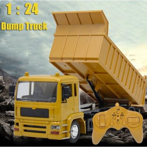 New 1/24 8ch Remote Control Dump Truck Rc Construction Vehicles 2.4g Rc Trucks Boys Toy Gift Simulation Design Rc Truck