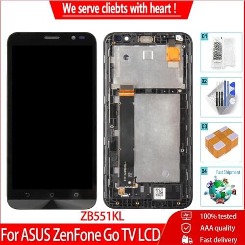 Original Screen For ASUS Zenfone Go TV ZB551KL X013DB LCD Touch screen With Frame Digitizer Replacement For ASUS ZB551KL LCD